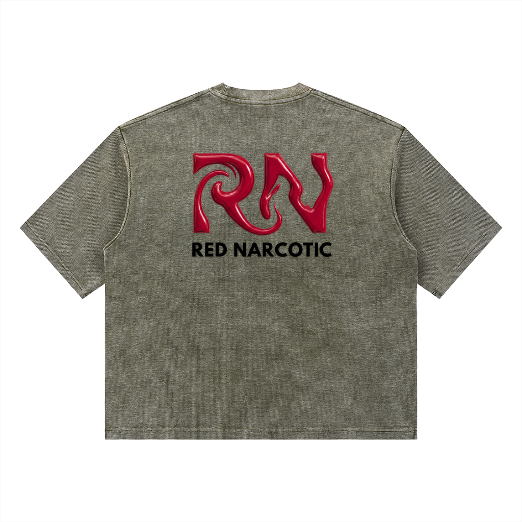 Mineral Washed Waffle Boxy T-Shirt