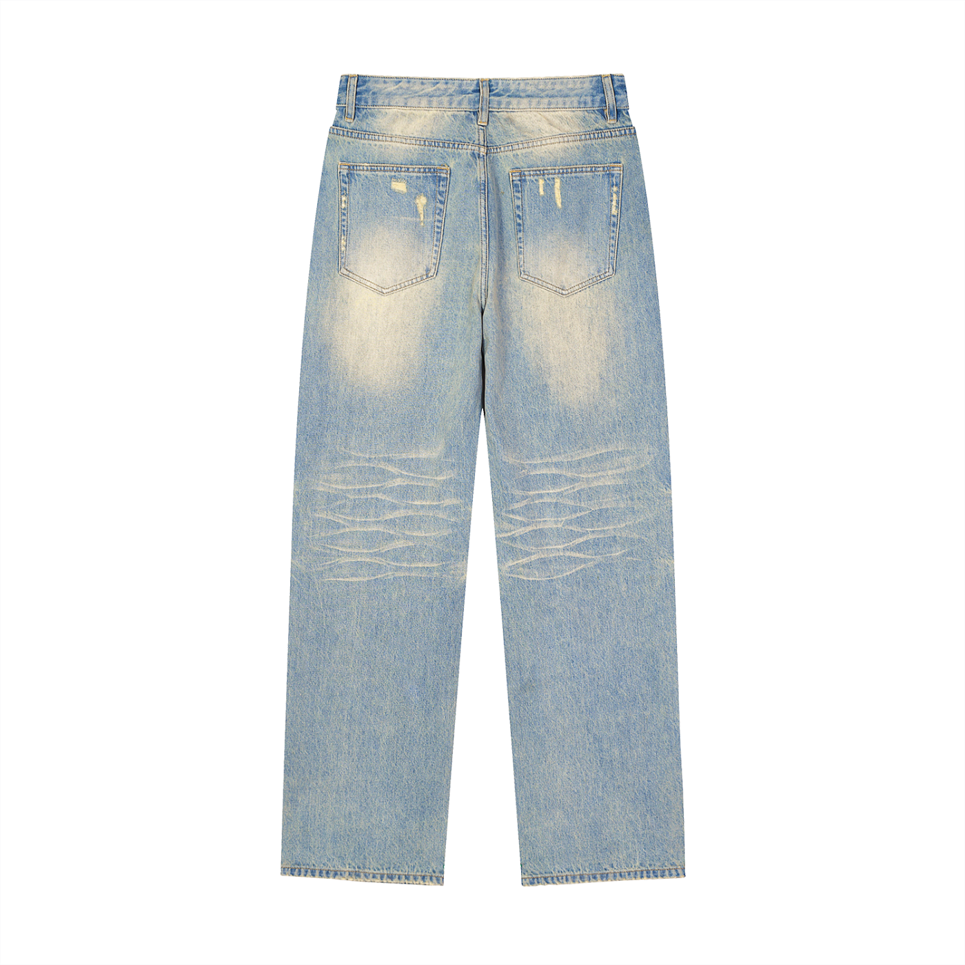 Sun Faded Hem Denim Jeans