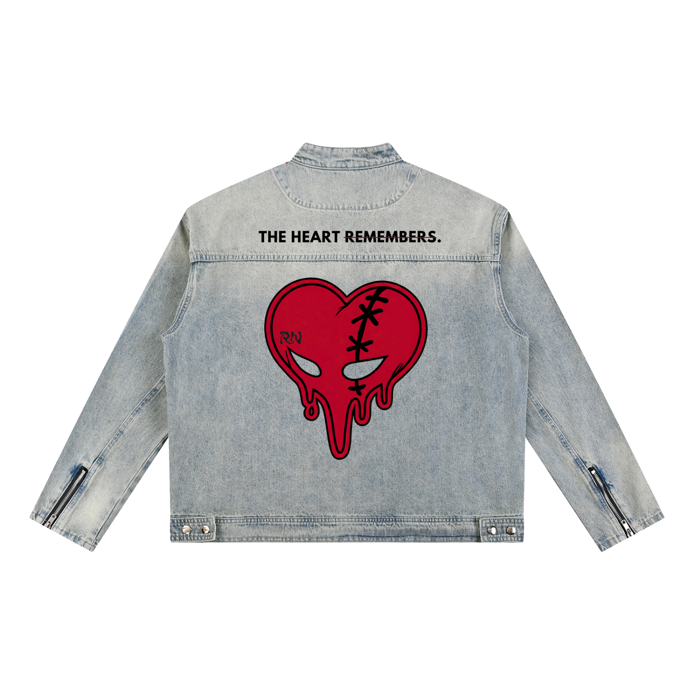 Vintage Washed Denim Zip Jacket