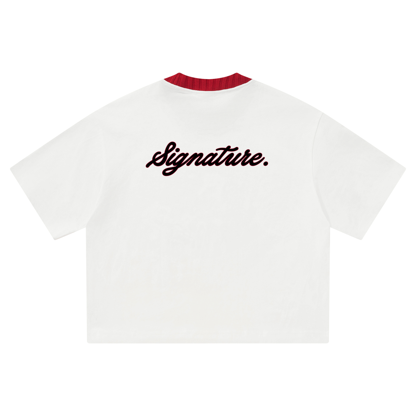 Knitted Neck Boxy T-Shirt