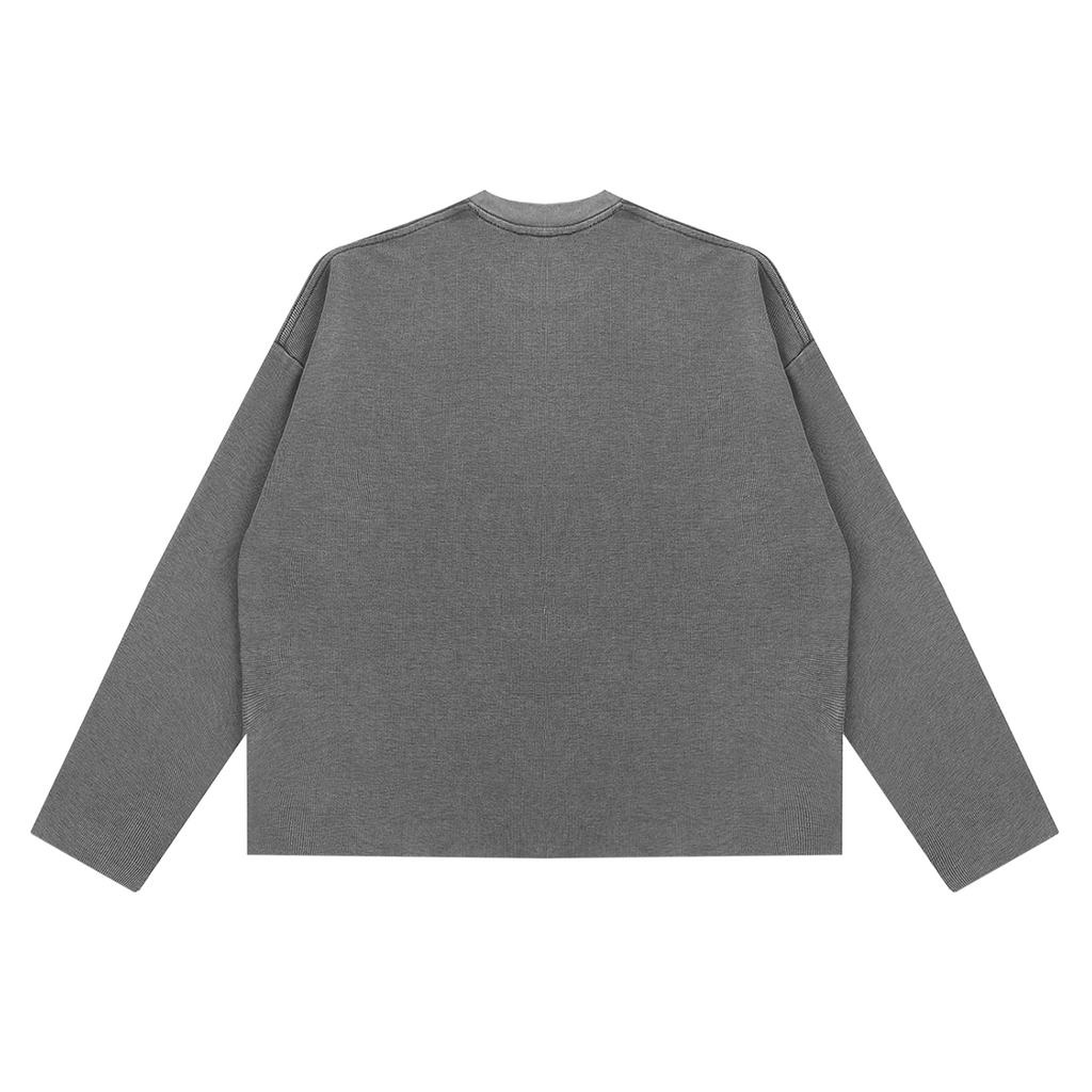 Vintage Washed Waffle Boxy Longsleeve T-Shirt