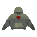 Frayed Sun Faded Boxy Fleece Hoodie
