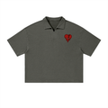 Vintage Washed Waffle Boxy Polo Shirt