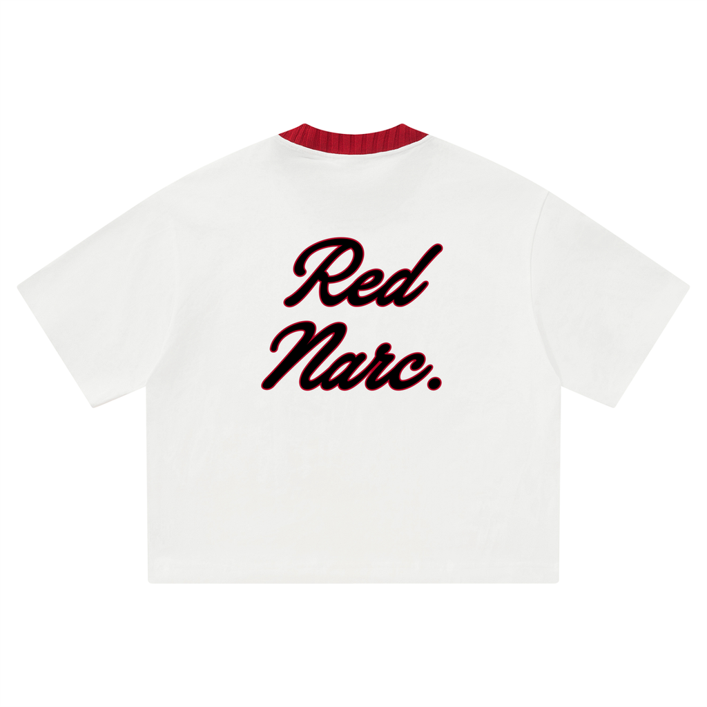 Knitted Neck Boxy T-Shirt