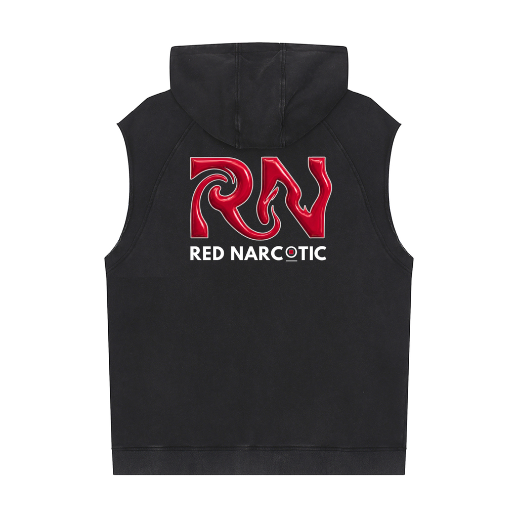 "LOVE" Snow Washed Sleeveless Hoodie