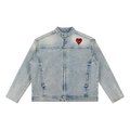 Vintage Washed Zip Denim Jacket