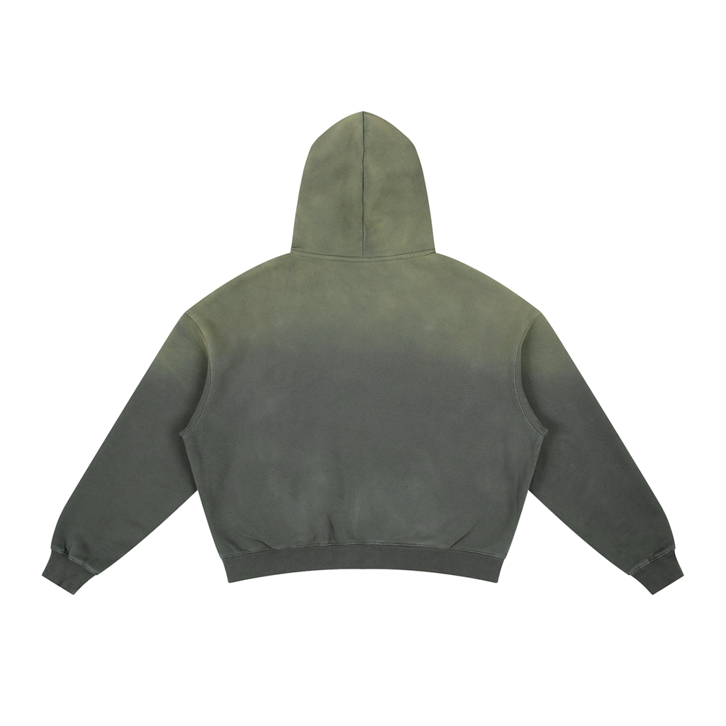 Frayed Sun Faded Boxy Fleece Hoodie