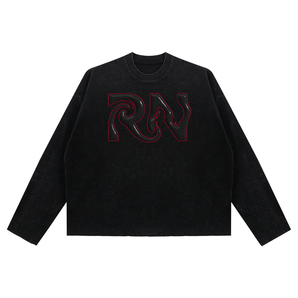 Vintage Washed Waffle Boxy Longsleeve T-Shirt
