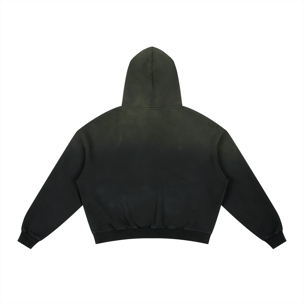 Frayed Sun Faded Boxy Fleece Hoodie