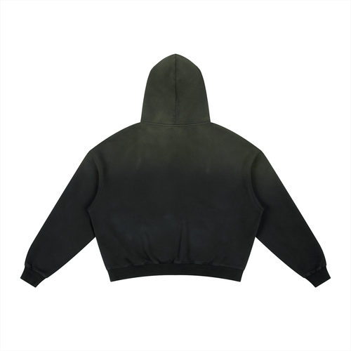 Frayed Sun Faded Boxy Fleece Hoodie