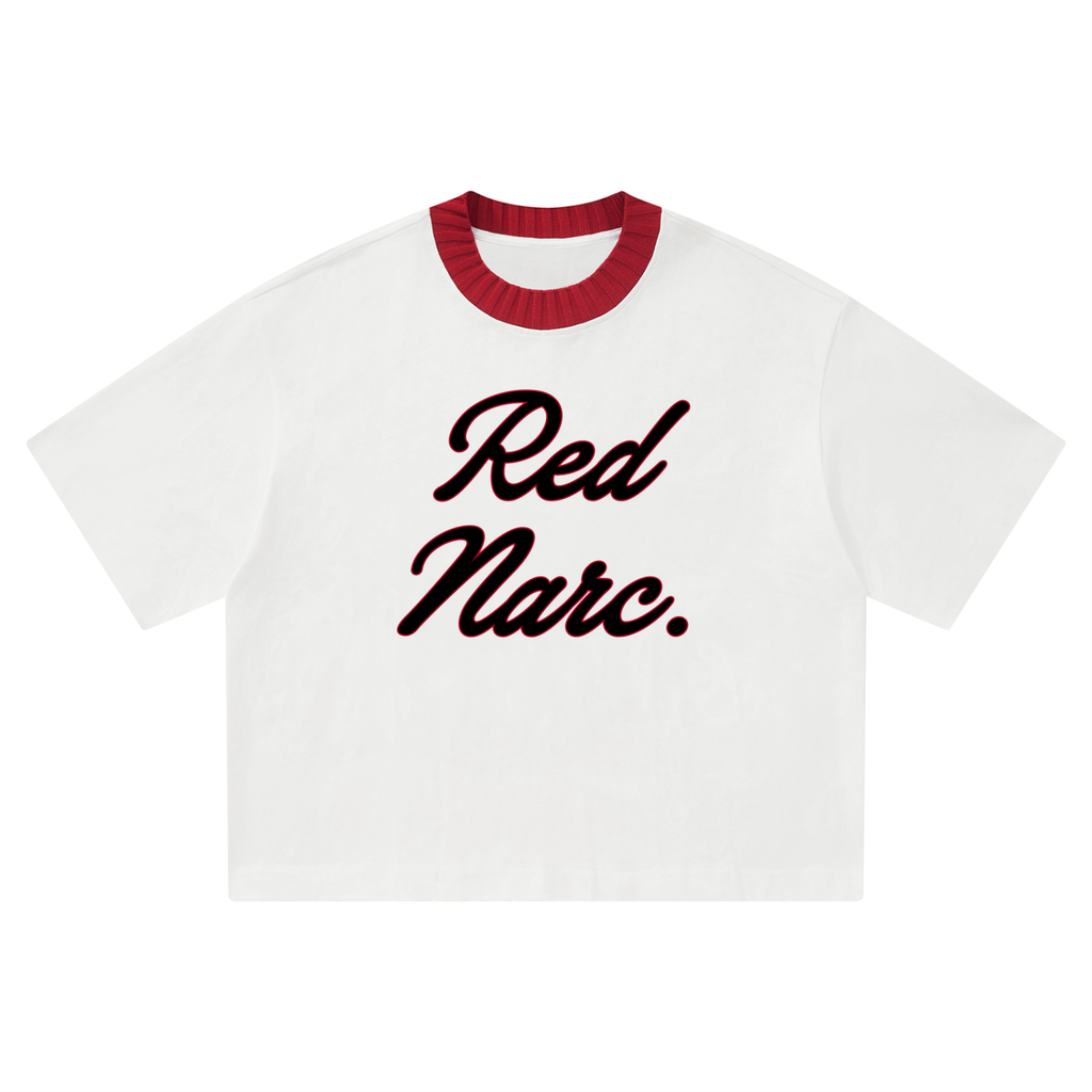 Knitted Neck Boxy T-Shirt