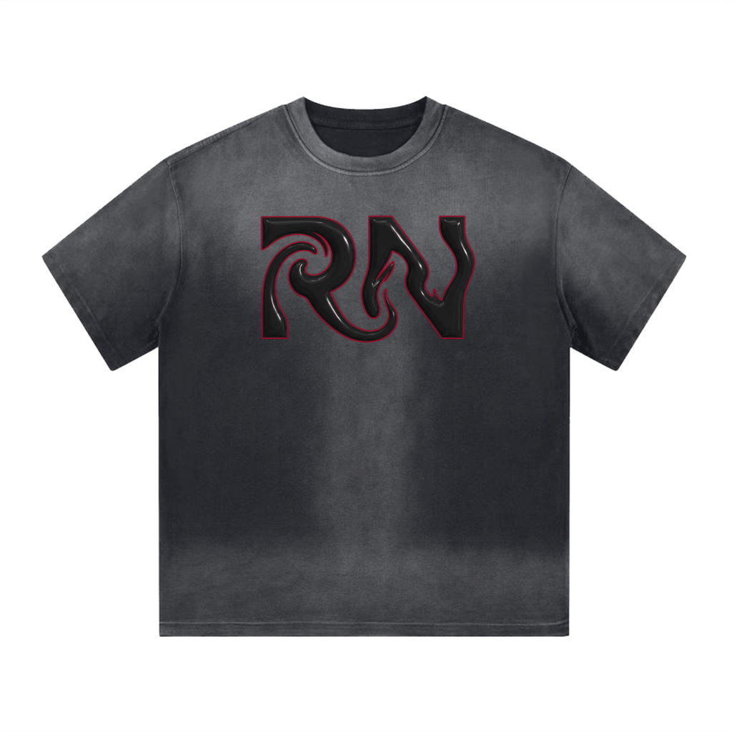 “I” Shaped Gradient Washed T-Shirt