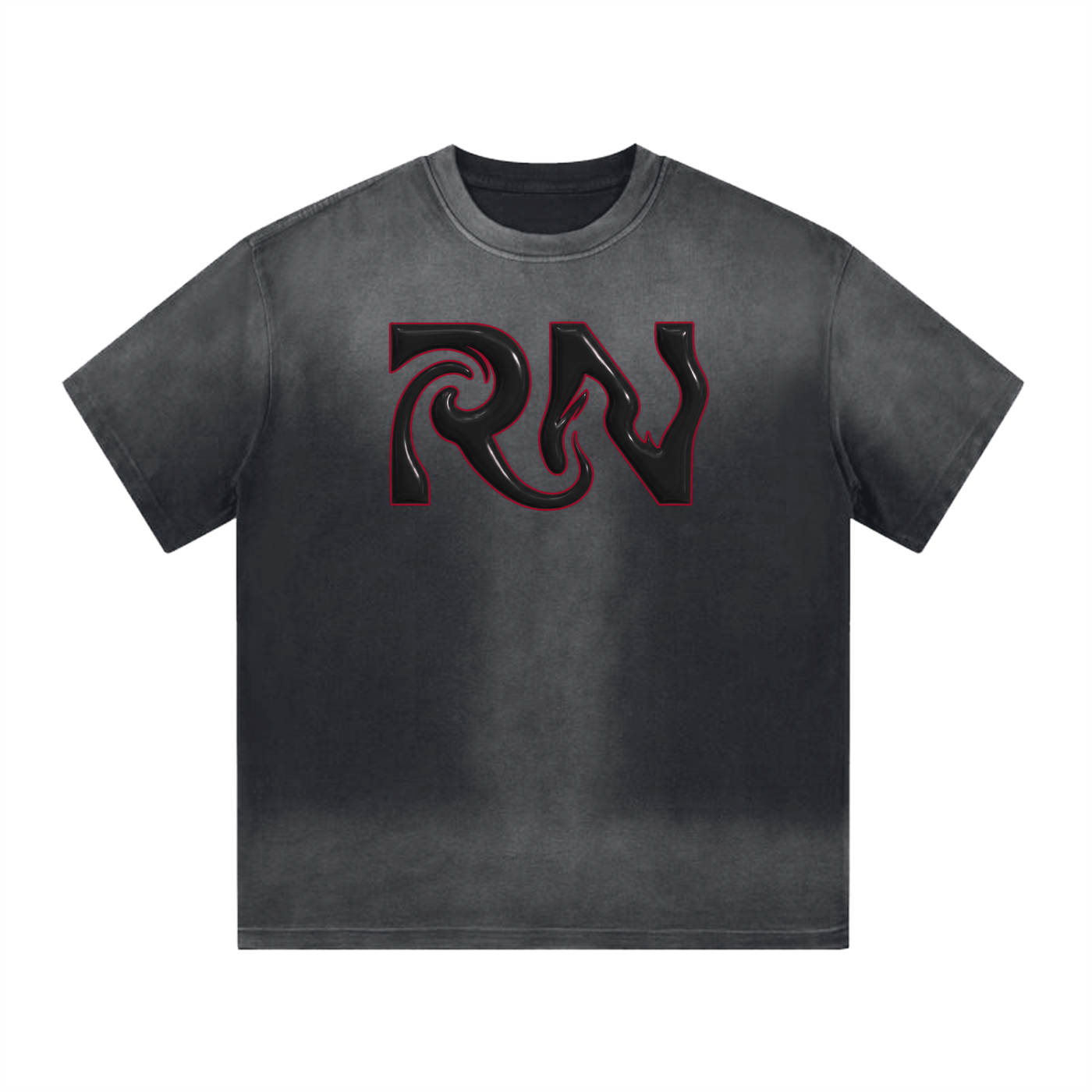 “I” Shaped Gradient Washed T-Shirt