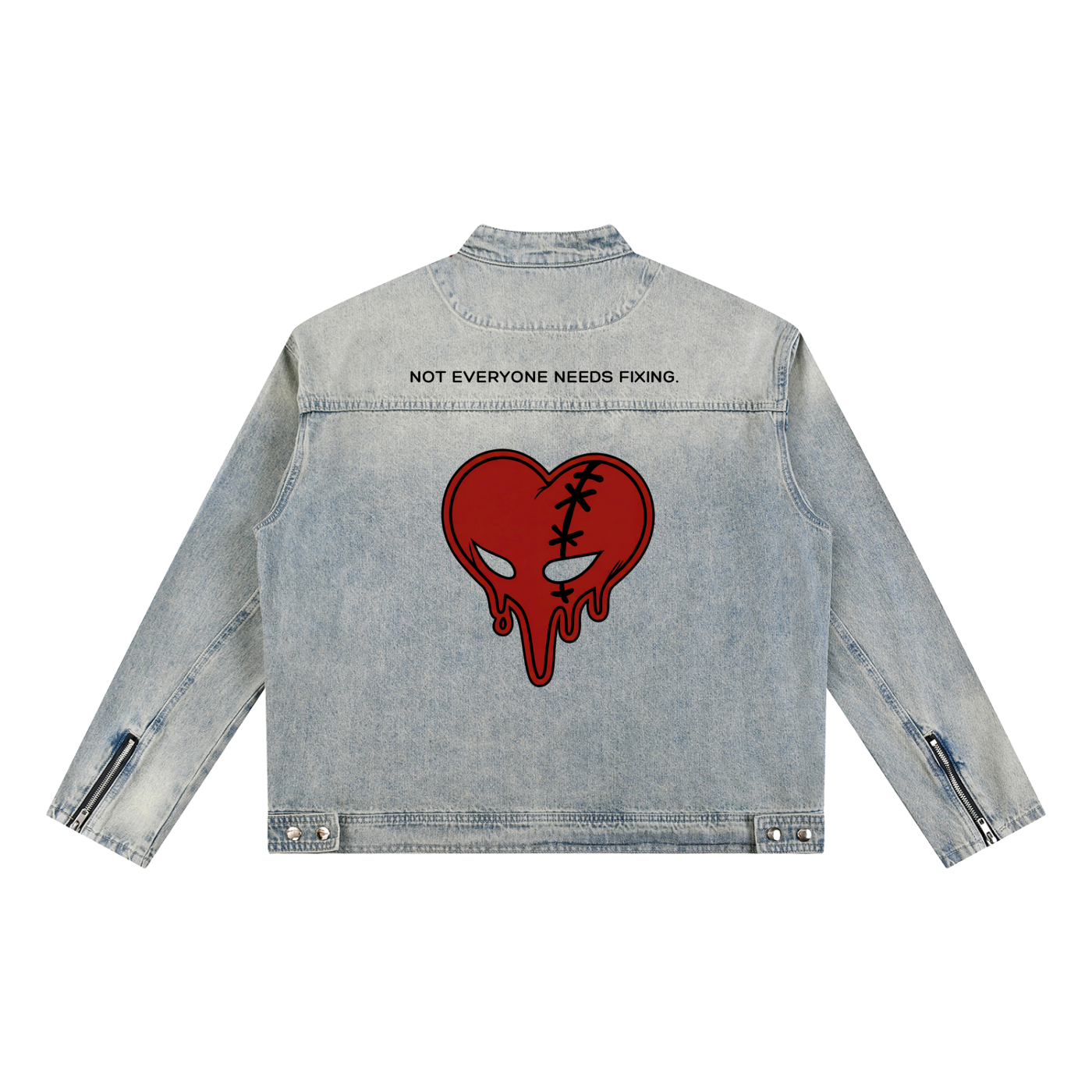 Vintage Washed Zip Denim Jacket