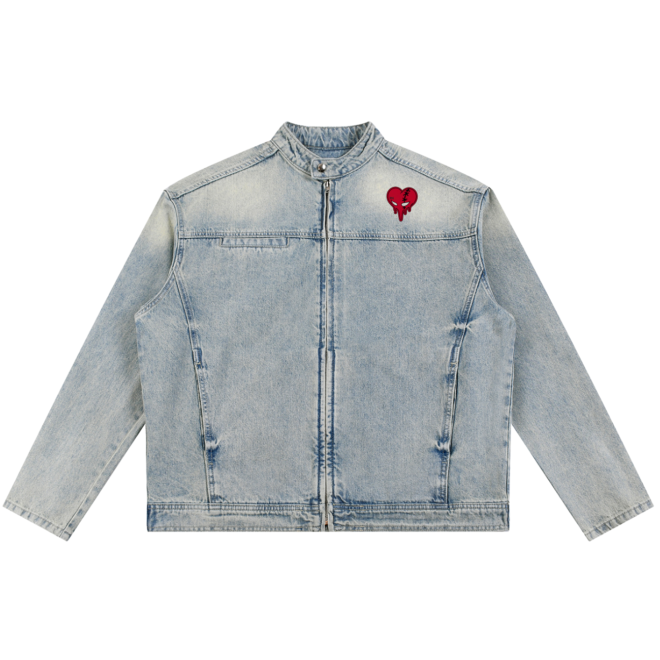 LH-75 Vintage Washed Denim Zip Jacket