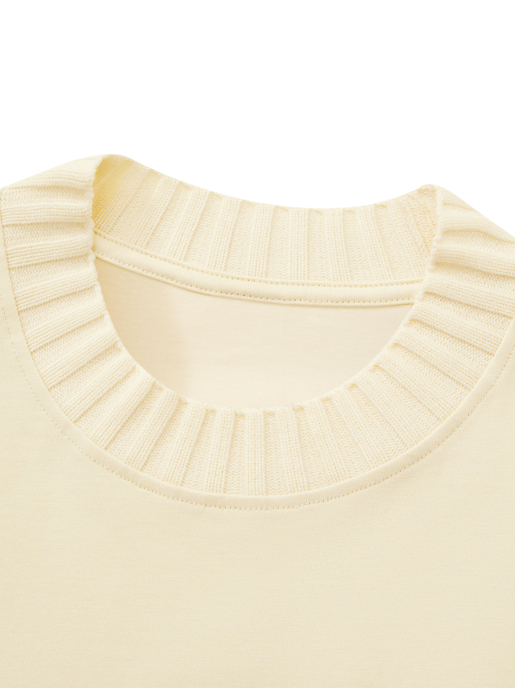 SN-383 Knitted Neck Boxy Tee