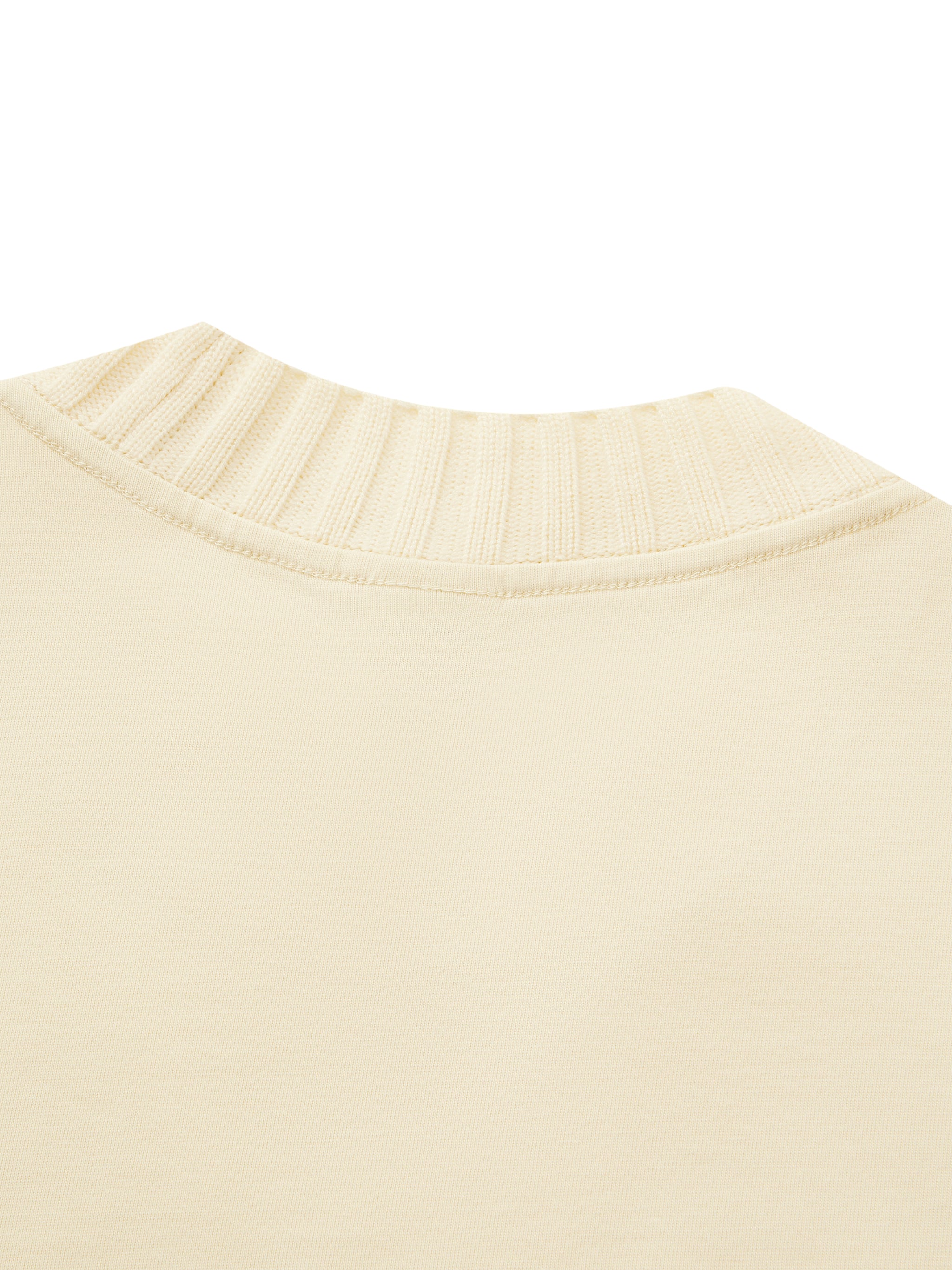 SN-383 Knitted Neck Boxy Tee